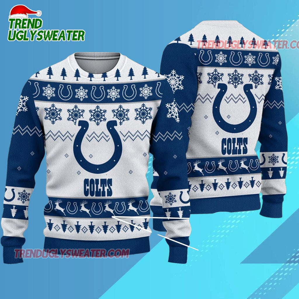 Nfl Indianapolis Colts 2025 Reindeer Christmas Tree Ugly Xmas Sweater