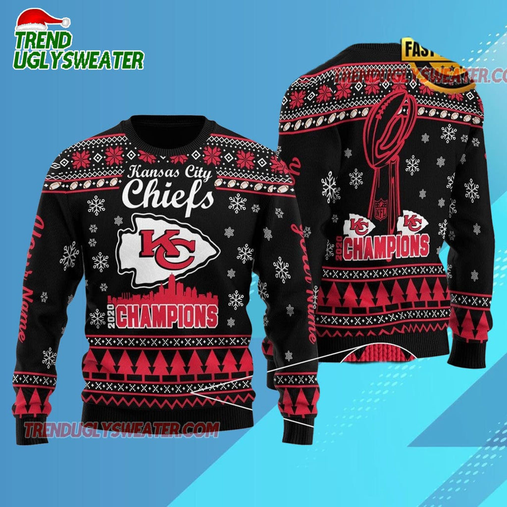 Kansas City Chiefs New Edition 2025 26 Custom Name Ugly Christmas Sweater