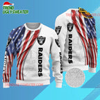 Nfl Las Vegas Raiders Flag New Edition 2025 Ugly Christmas Sweater