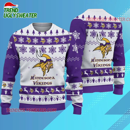 Nfl Minnesota Vikings 49ers 2025 Reindeer Christmas Tree Ugly Xmas Sweater