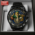 Personalized Notre Dame Fighting Irish Football 138th Anniversary 2025 Black Stainless Steel Watch – TANTN16199