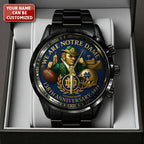 Personalized Notre Dame Fighting Irish Football 138th Anniversary 2025 Black Stainless Steel Watch – TANTN16199