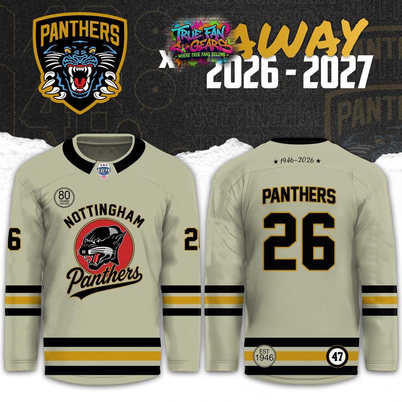 Nottingham Panthers 2026 Personalized Away Hockey Jersey