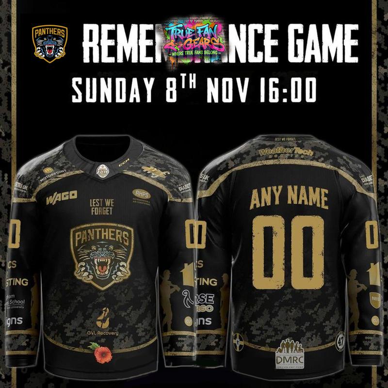 Nottingham Panthers 2026 Remembrance Game Night Hockey Jersey