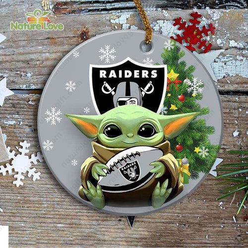 Oakland Raiders Baby Yoda Ornament Christmas Tree Decorations NFL Gifts