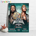 Official Poster WWE WrestleMania XL Roman Reigns Vs The Rock Wall Art Poster Canvas