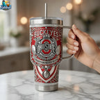 Ohio State Buckeyes Tradition Never Rests 40oz Tumbler With Handle