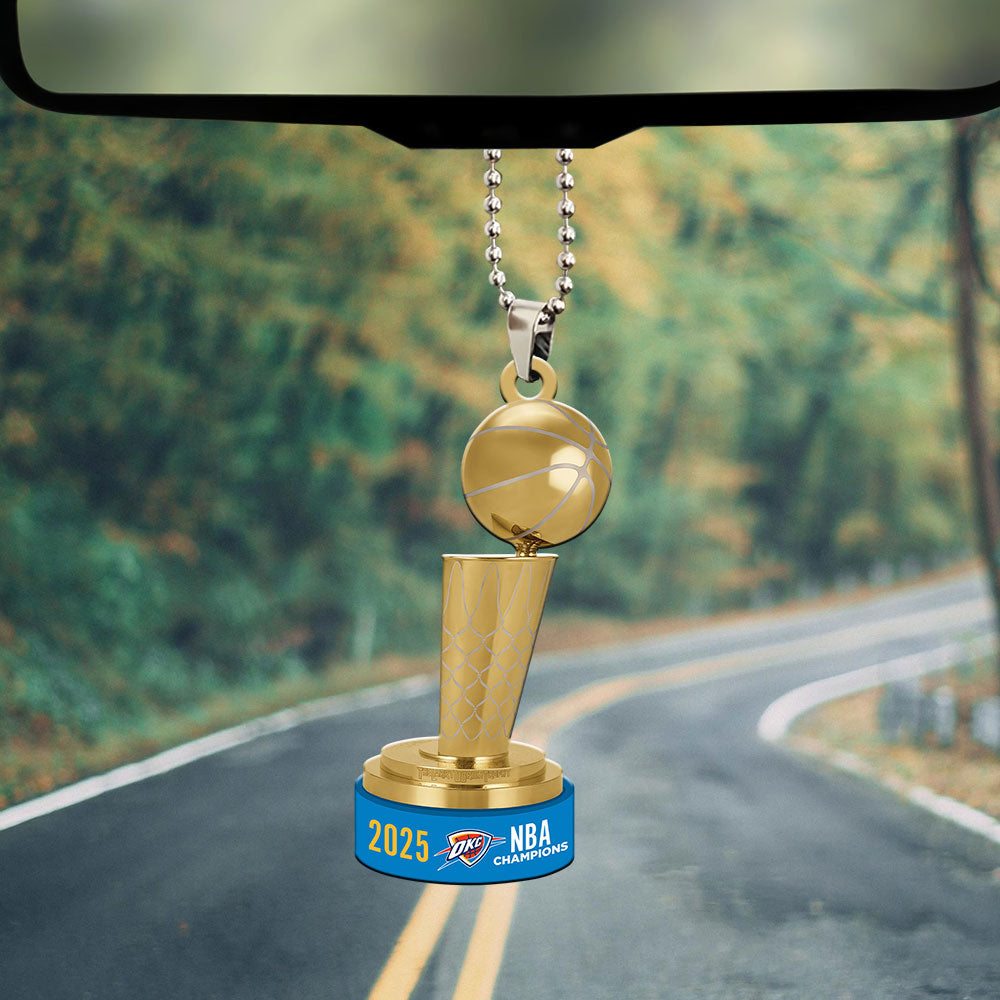 Oklahoma City Thunder 2025 NBA Champions Custom shape 2-sided Acrylic Car Ornament – MAITM 11748