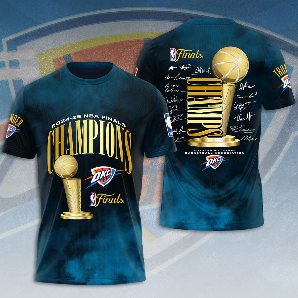 Oklahoma City Thunder 2025 NBA Champions 3D Apparel – HOATT 11360
