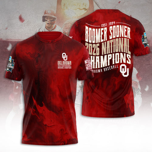 Oklahoma Sooners 2026 NCAA Baseball Men's College World Series Champions 3D Apparel – TANTN23845