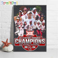 Oklahoma Sooners Women’s Big 12 Softball Tournament Champions 2024 Wall Art Poster Canvas