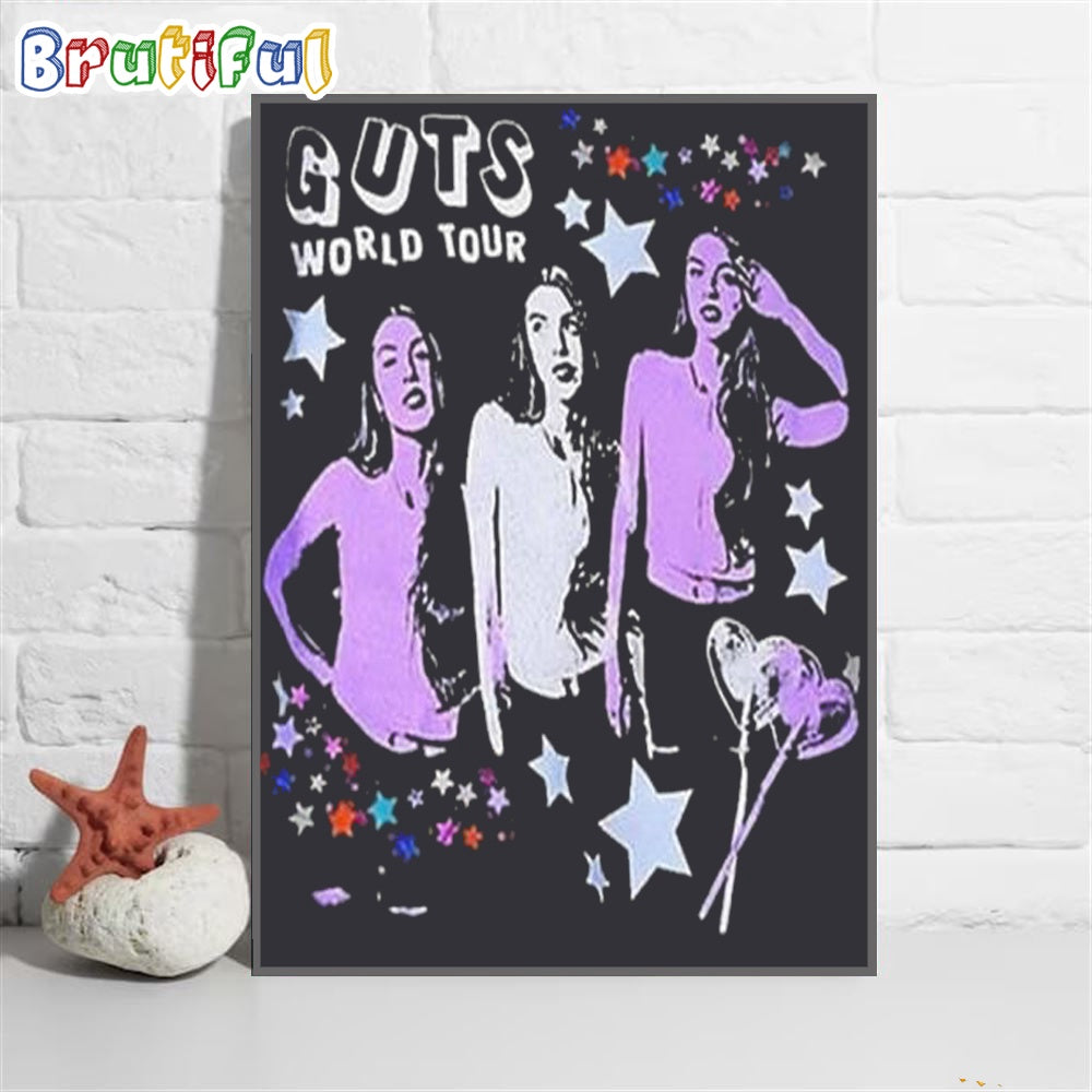 Olivia Rodrigo Guts World Tour 2024 Poster Canvas Art, Musics Tours