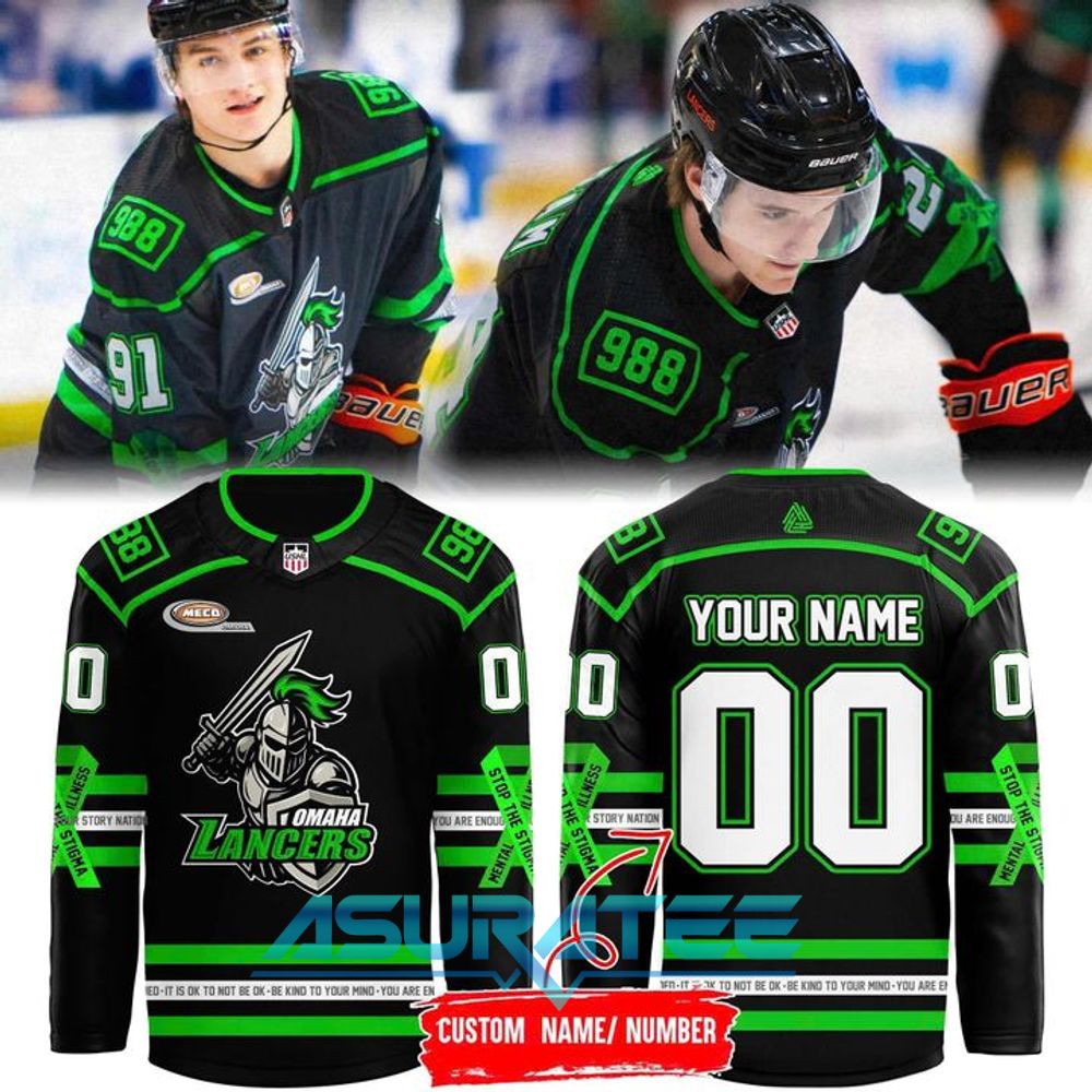 Omaha Lancers 2026 Mental Health Awareness Night Hockey Jersey