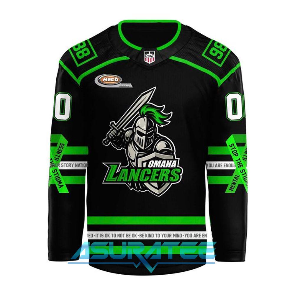 Omaha Lancers 2026 Mental Health Awareness Night Hockey Jersey