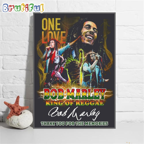 One Love Bob Marley King Of Reggae Thank You For The Memories Wall Art Poster Canvas