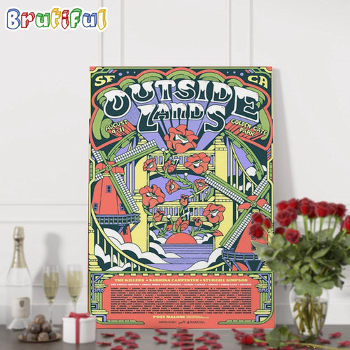 Outside Lands Festival August 9-11 2024 Golden Gate Park Wall Art Poster Canvas