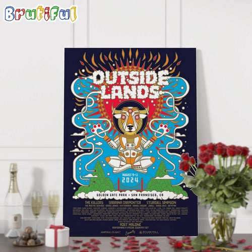 Outside Lands San Francisco CA Poster Concert By Brian Steely August 9-11 2024 Wall Art Poster Canvas