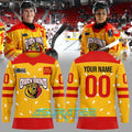 Owen Sound Attack Warmin up in Ronald Mcdonald House Hockey Jersey