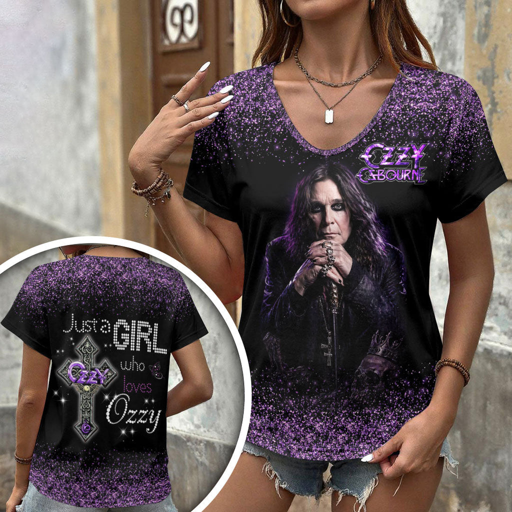 Ozzy Osbourne 3D Women's V-Neck T-Shirt – HOATT18476