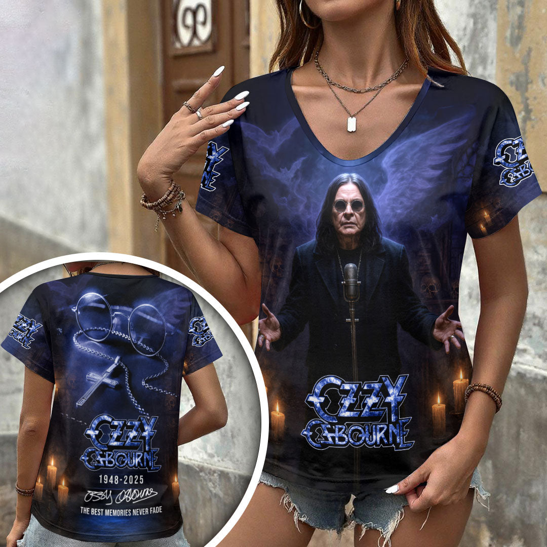 Ozzy Osbourne 3D Women's V-Neck T-Shirt – HOATT18526