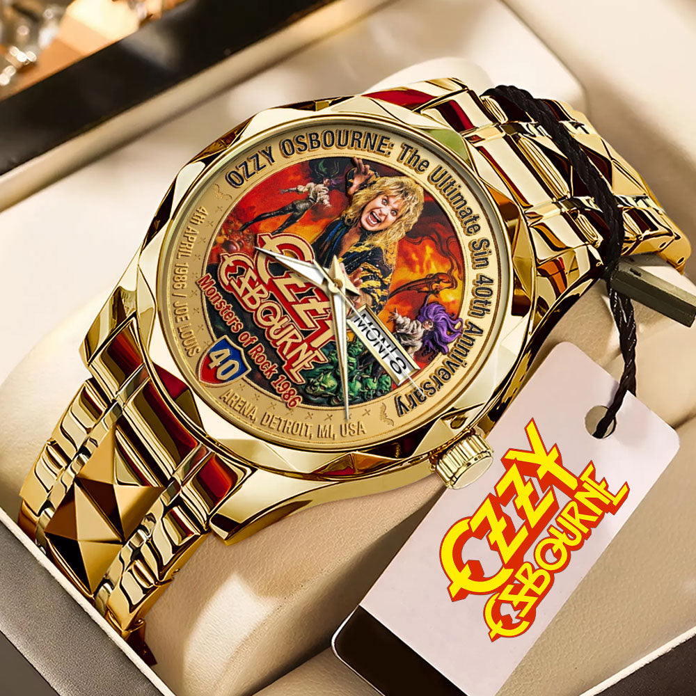 Ozzy Osbourne: The Ultimate Sin 40th Anniversary Alloy Luxury Quartz Watch – TMTHU4981