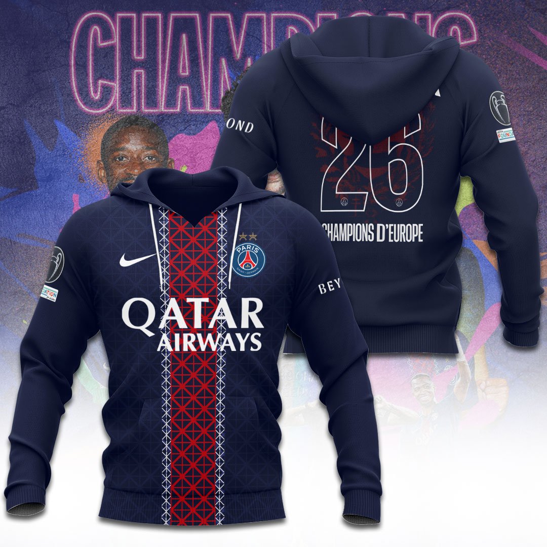 Paris Saint-Germain Champions of Europe 25/26 3D Apparel – TANTN23271