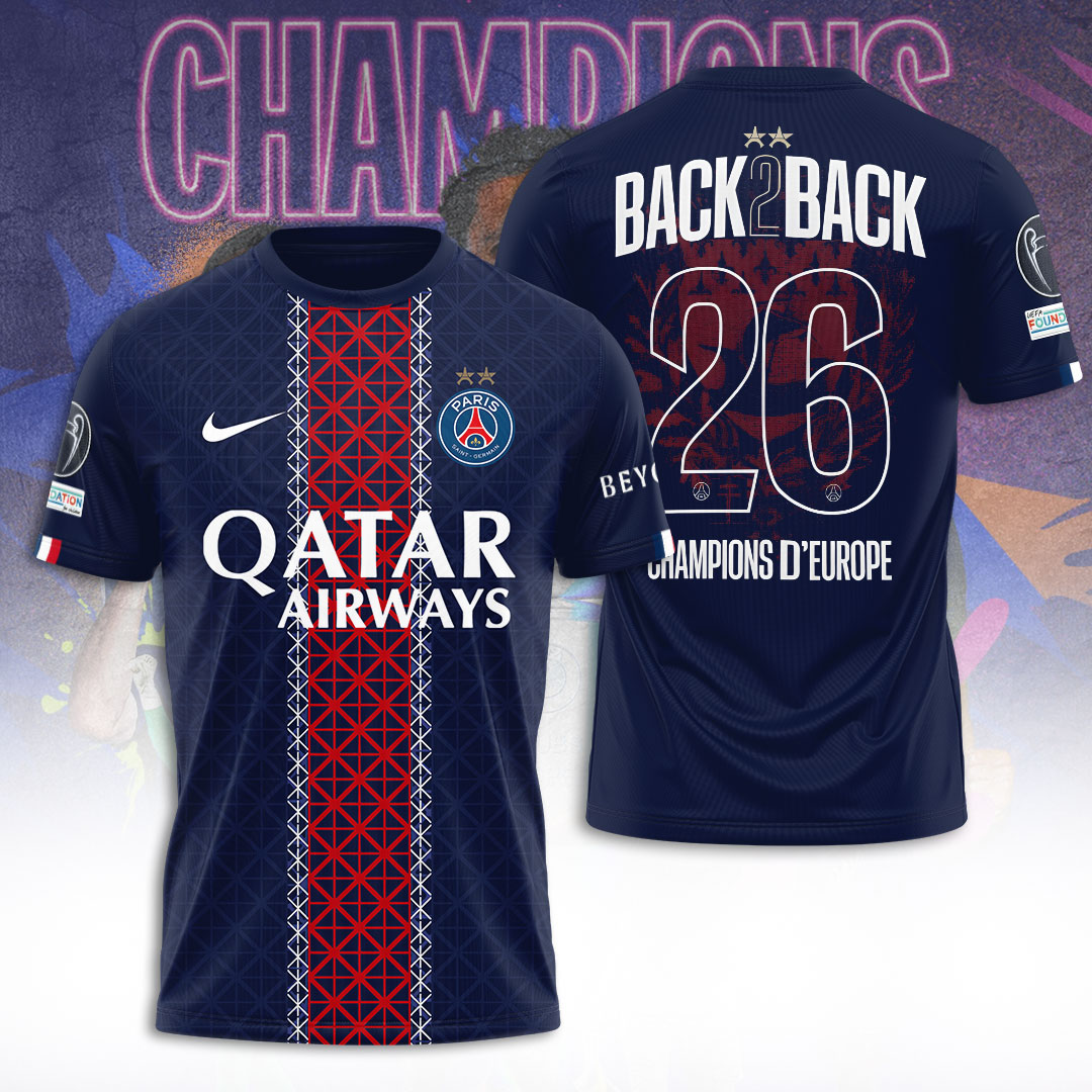 Paris Saint-Germain Champions of Europe 25/26 3D Apparel – TANTN23271