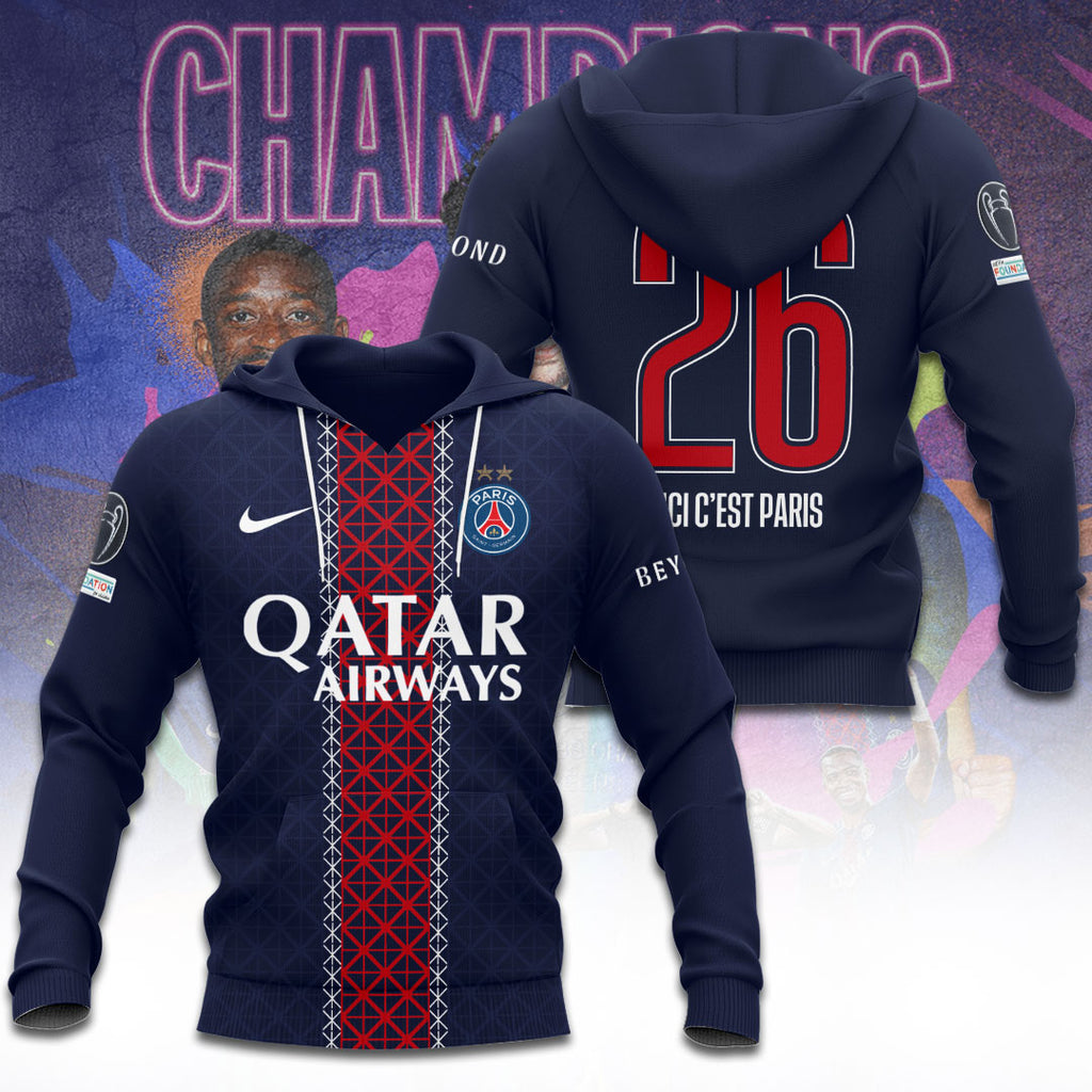 Paris Saint-Germain Champions of Europe 25/26 3D Apparel – TANTN23272