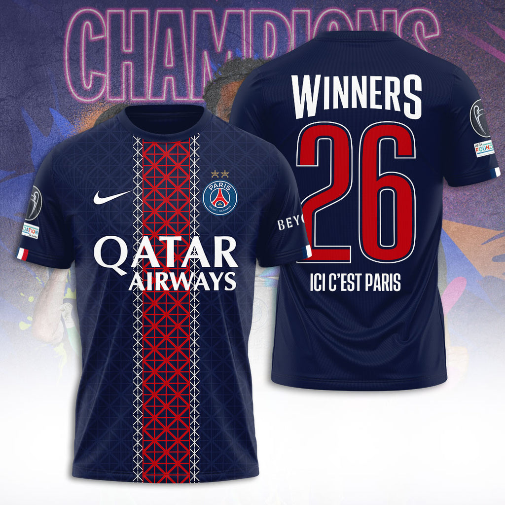 Paris Saint-Germain Champions of Europe 25/26 3D Apparel – TANTN23272
