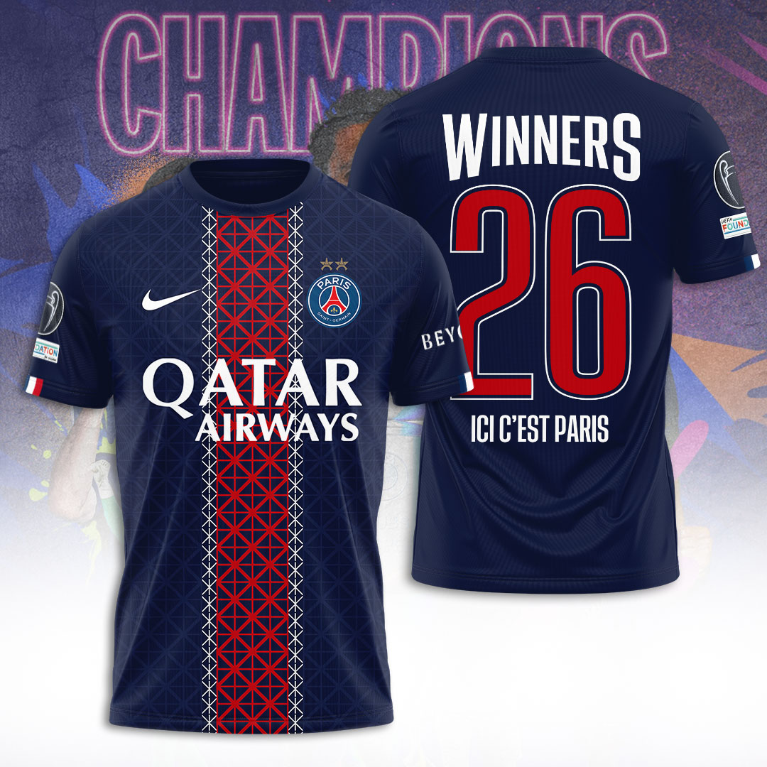 Paris Saint-Germain Champions of Europe 25/26 3D Apparel – TANTN23272