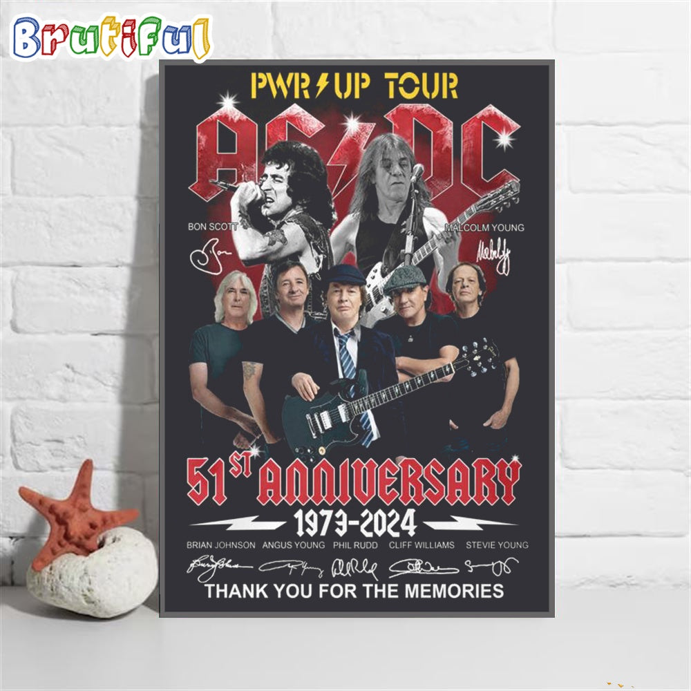 PWR Up Tour 51ST Anniversary Thank You For The Memories Poster Canvas
