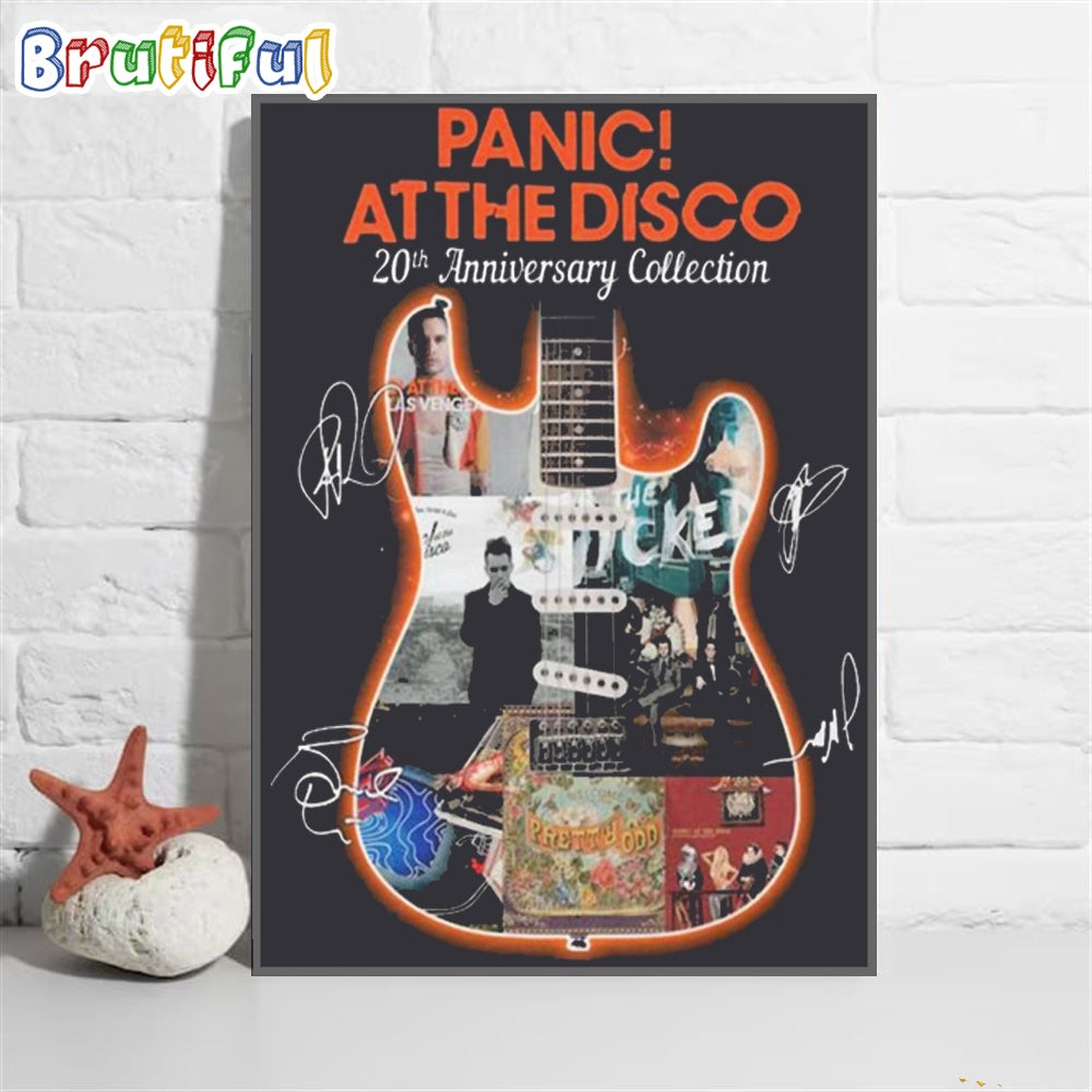 Panic At The Disco 20th Anniversary Collection Signatures Wall Art Poster Canvas