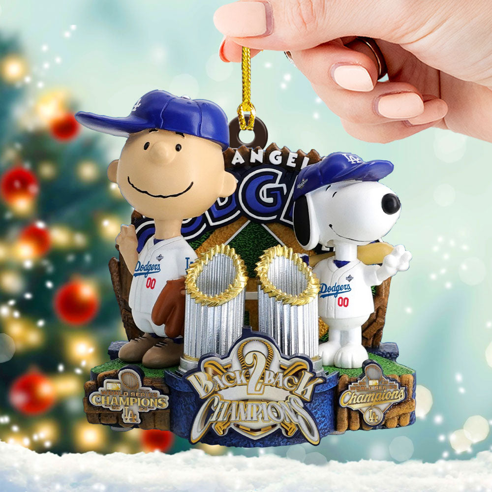 Peanuts x Los Angeles Dodgers Custom Shape 2-sided Acrylic Ornament – TMTHU1860