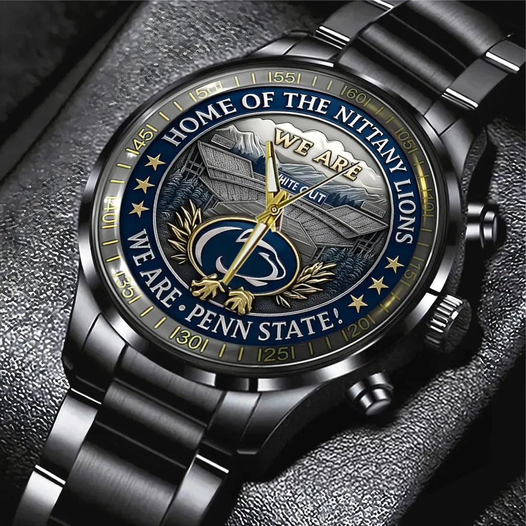 Penn State Nittany Lions Football 170th Anniversary 2025 Black Stainless Steel Watch – TANTN16151