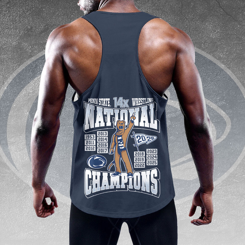 Penn State Nittany Lions Wrestling 2026 National Champions Y-Back Muscle Tank Top – HOATT17044