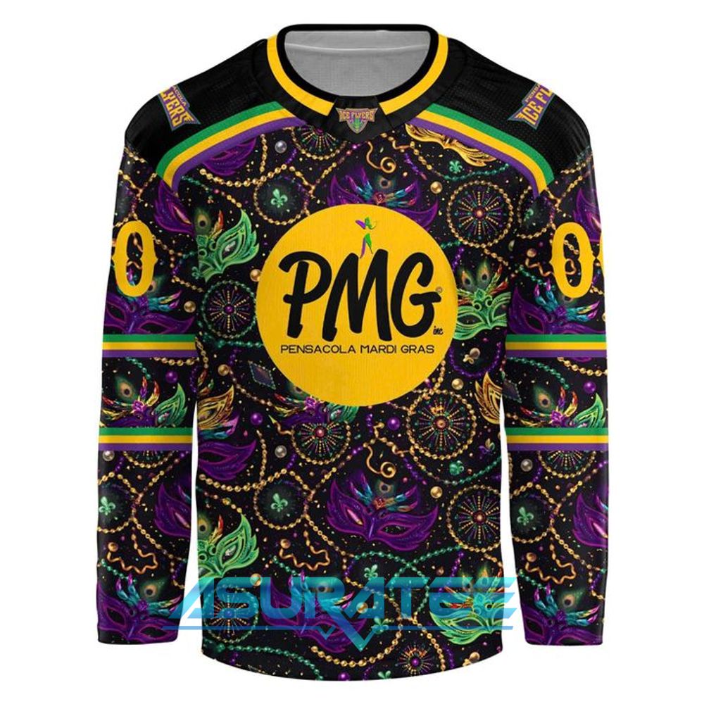 Pensacola Ice Flyers 2026 Mardi Gras Night Special Hockey Jersey
