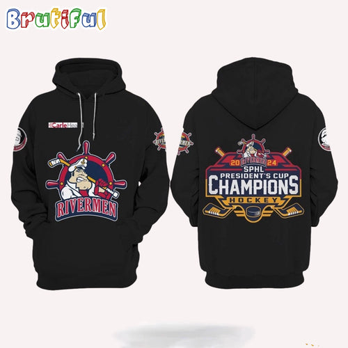 Peoria Rivermen 2024 SPHL President’t Cup Champions Hockey Hoodie
