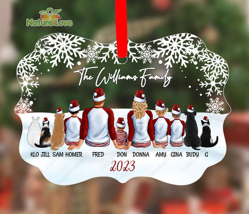 Personalised Family Christmas Tree Ornament Xmas Gift for Mom Dad