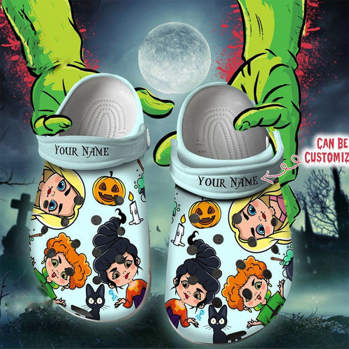 Hocus Pocus Sanderson Sisters Cat Pumpkin Clog Crocs