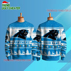 Personalized Personalized Carolina Panthers NFL Snow Ugly Christmas Sweater