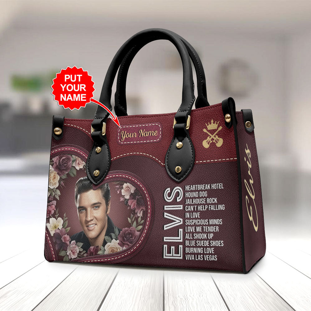 Personalized Elvis Presley Leather HandBag – TMTHU6553