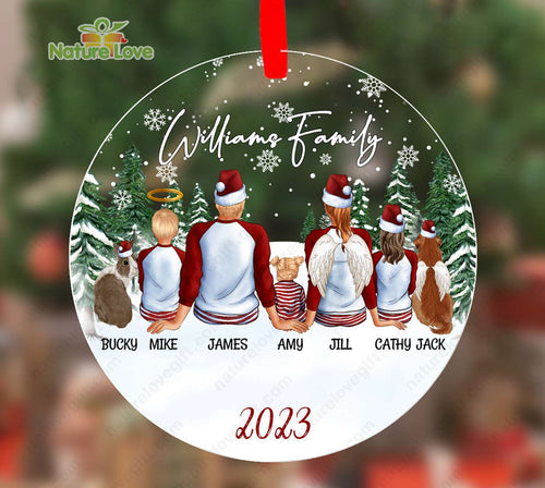 Personalized Family Ornament With Kids and Pets Christmas Gift