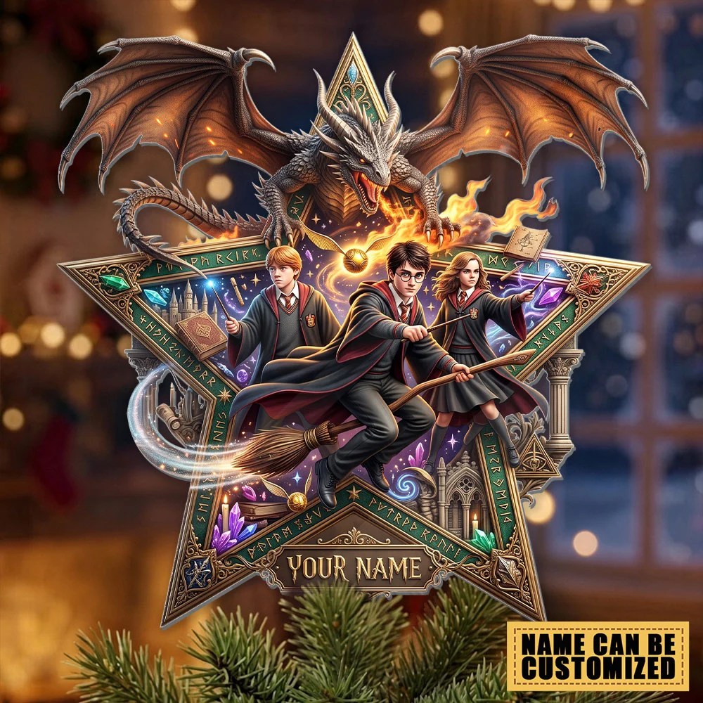 Personalized Harry Potter 25th Anniversary Christmas Tree Topper – TMTHU9734
