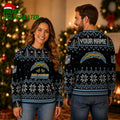 Personalized Los Angeles Chargers Holly Logo Black Snowflake Ugly Christmas Sweater