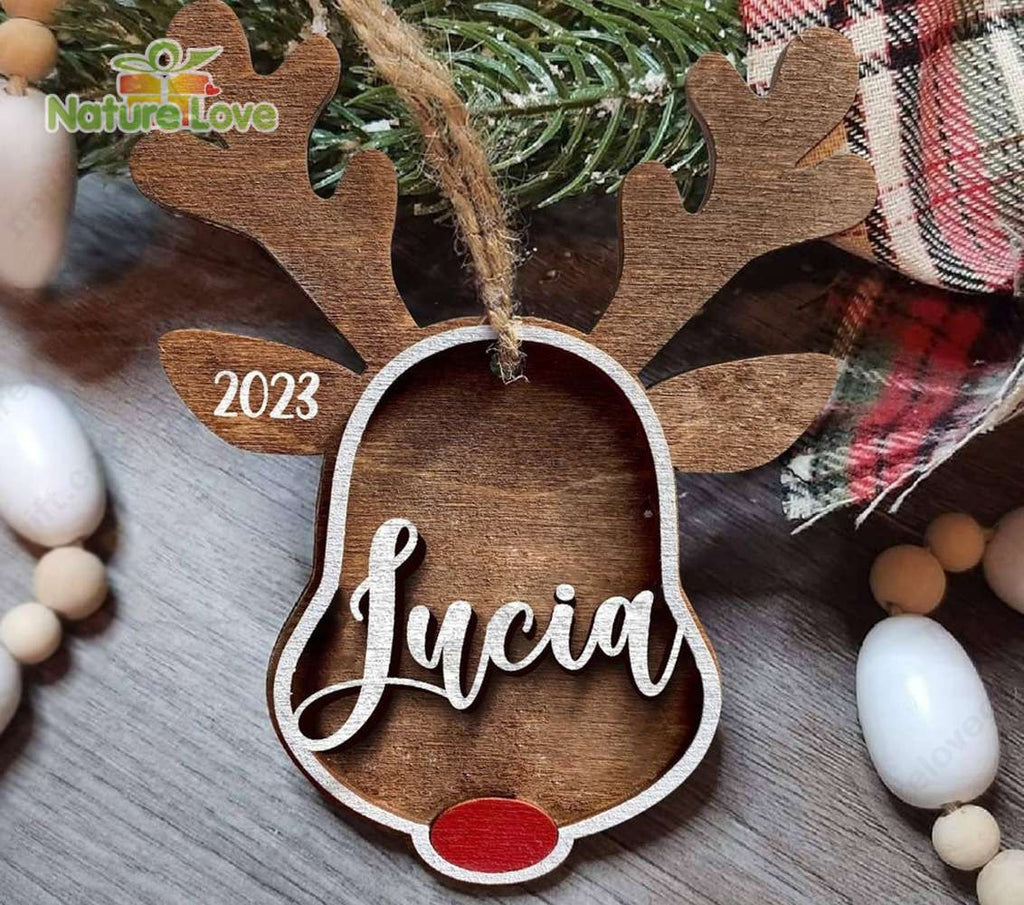 Personalized Rudolph The Red Nosed Reindeer Family Christmas Ornament