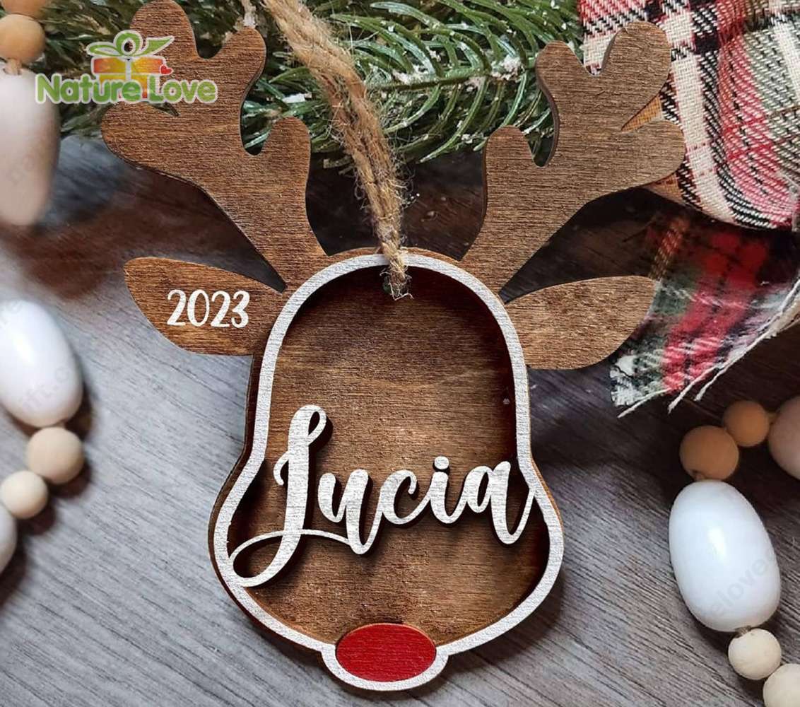 Personalized Rudolph The Red Nosed Reindeer Family Christmas Ornament