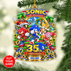 Personalized Sonic the Hedgehog 35th Anniversary Custom Shape 2-side Printed Acrylic Ornament – HOATT21396