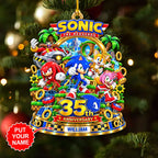 Personalized Sonic the Hedgehog 35th Anniversary Custom Shape 2-side Printed Acrylic Ornament – HOATT21396