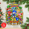 Personalized Sonic the Hedgehog 35th Anniversary Custom Shape 2-side Printed Acrylic Ornament – HOATT21396