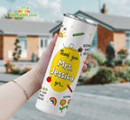 Custom Name Thank You Teacher 20 oz Skinny Tumbler Teacher Appreciation Gift